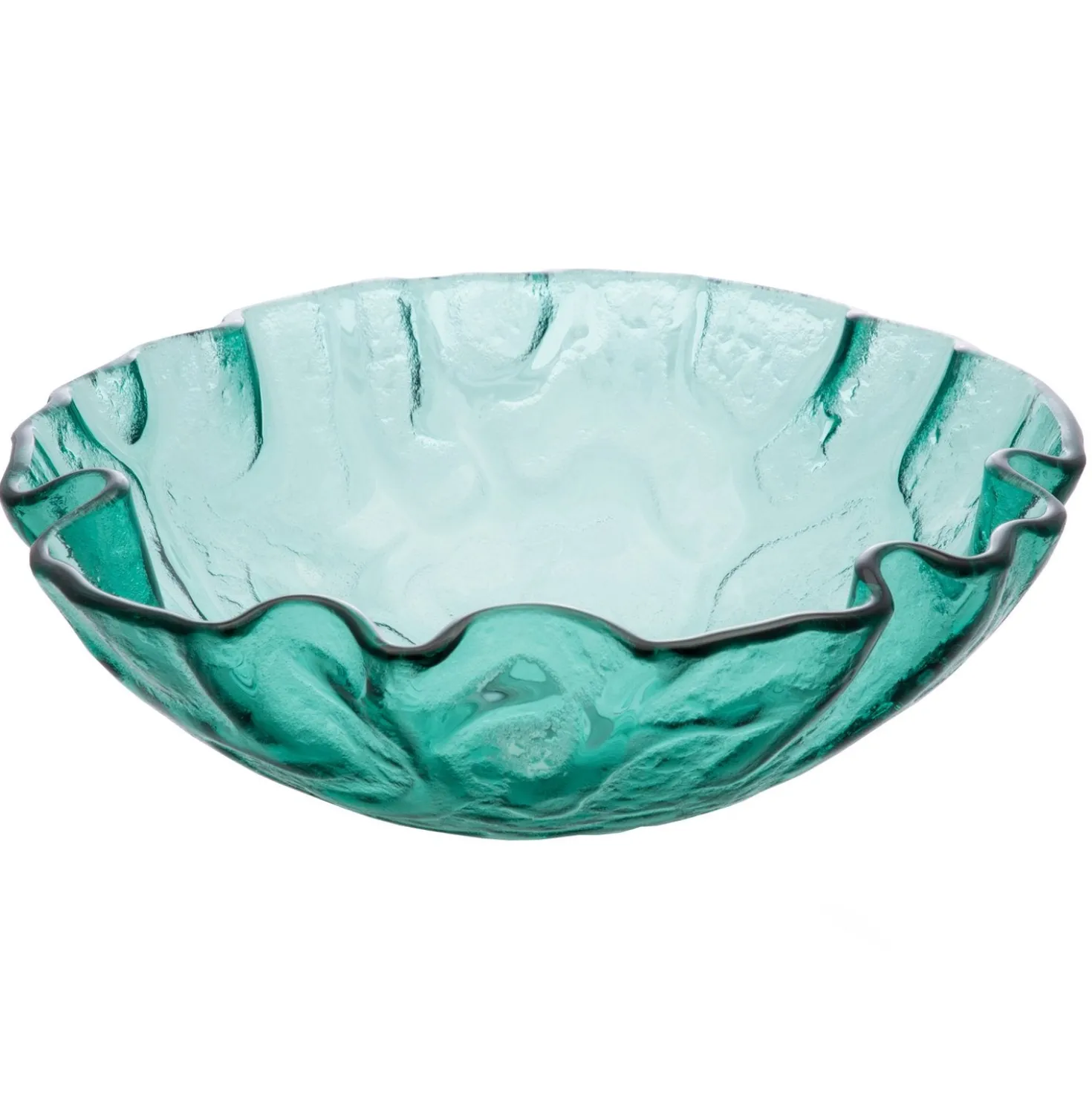 Eden Bath Green Free Form Wave Glass Vessel Sink