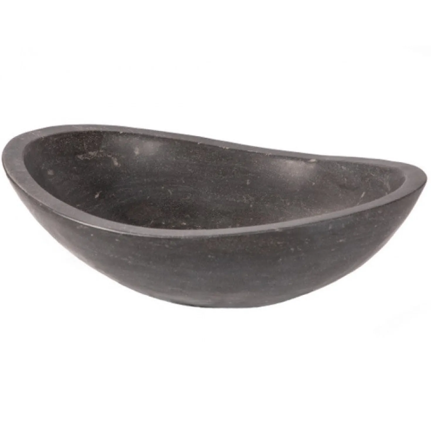 Eden Bath Honed Black Limestone Canoe Sink