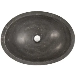 Eden Bath Honed Black Limestone Canoe Sink
