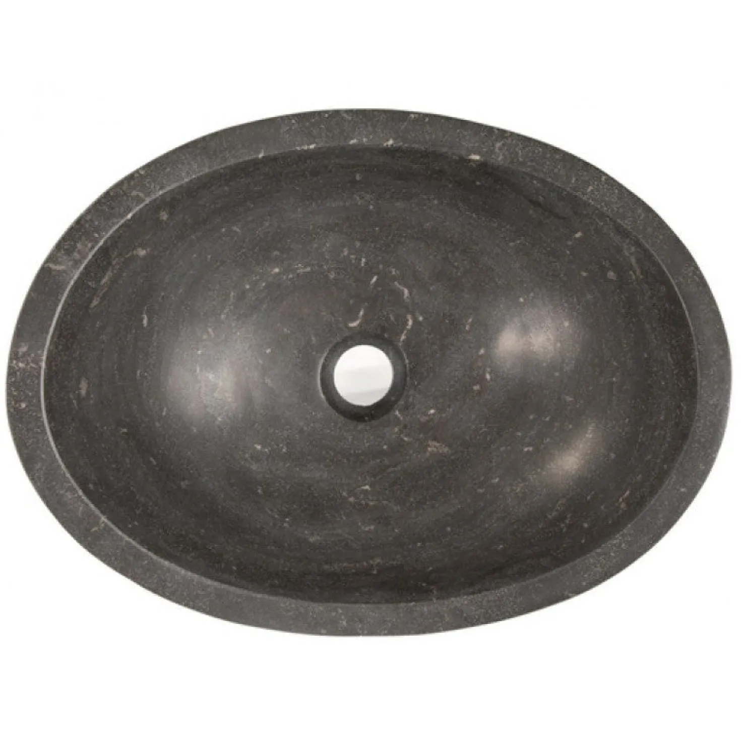 Eden Bath Honed Black Limestone Canoe Sink