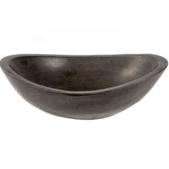 Eden Bath Honed Black Limestone Canoe Sink