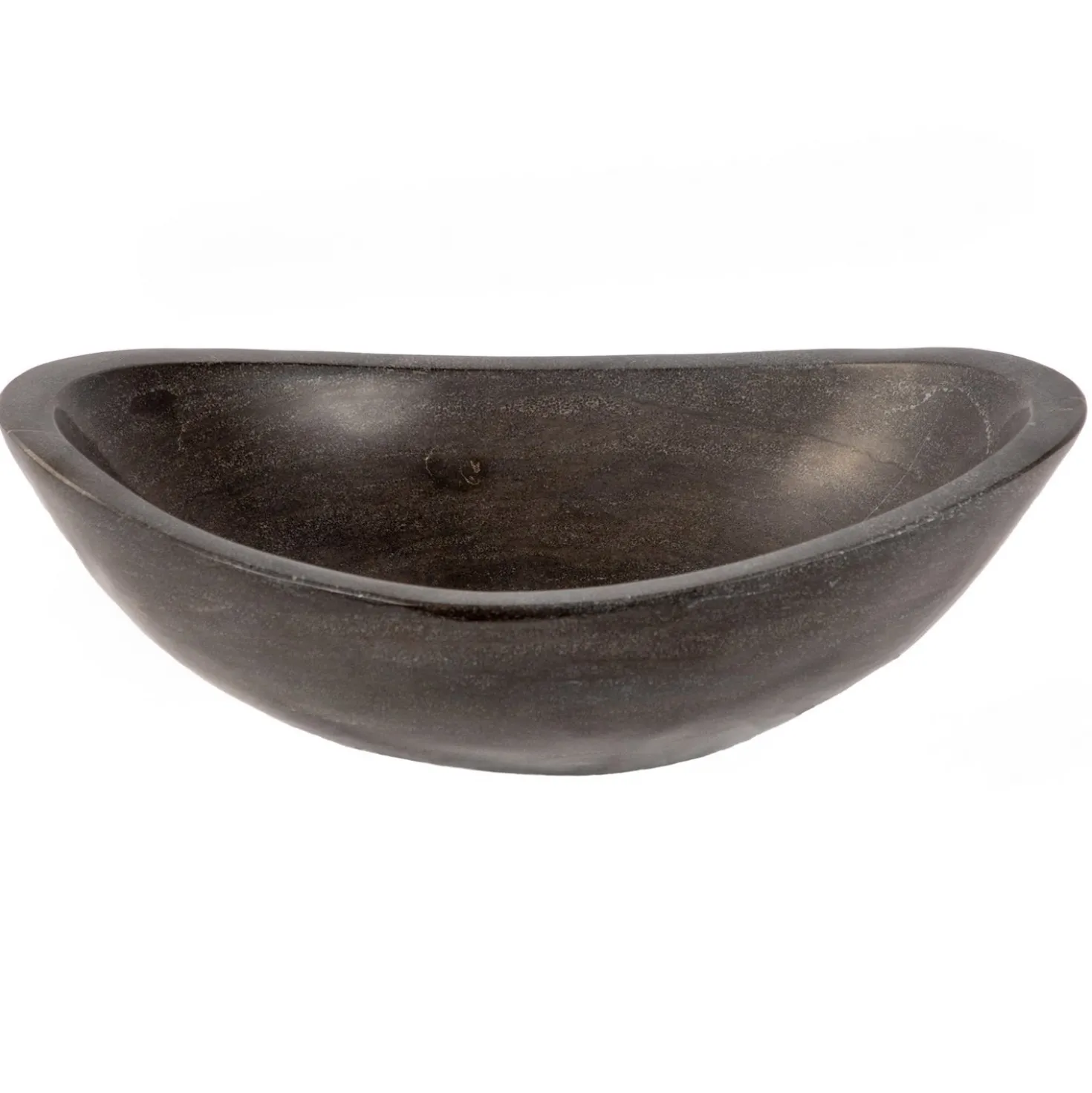 Eden Bath Honed Black Limestone Canoe Sink
