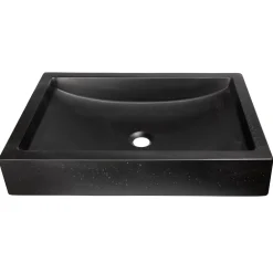 Eden Bath 22-in Shallow Wave Concrete Rectangular Vessel Sink