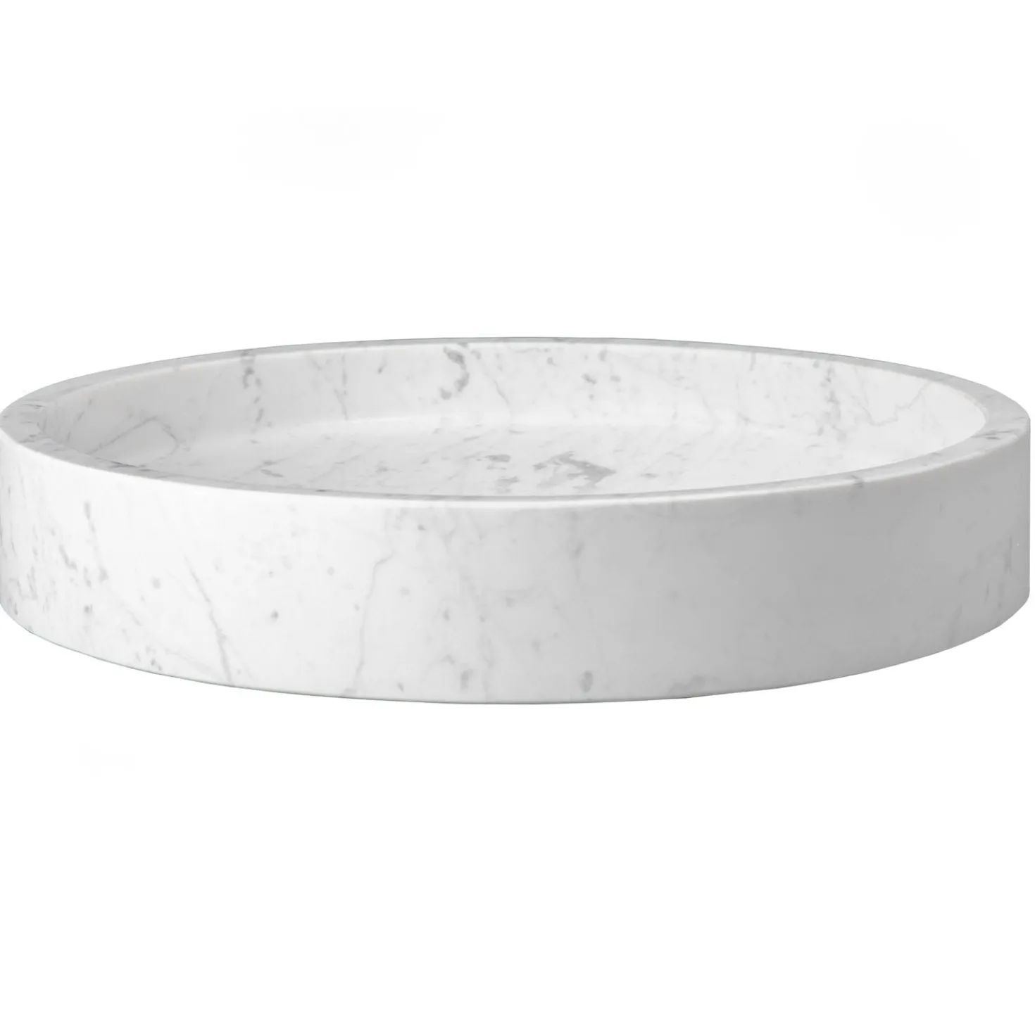 Eden Bath Low Round Vessel Sink - White Carrara Marble