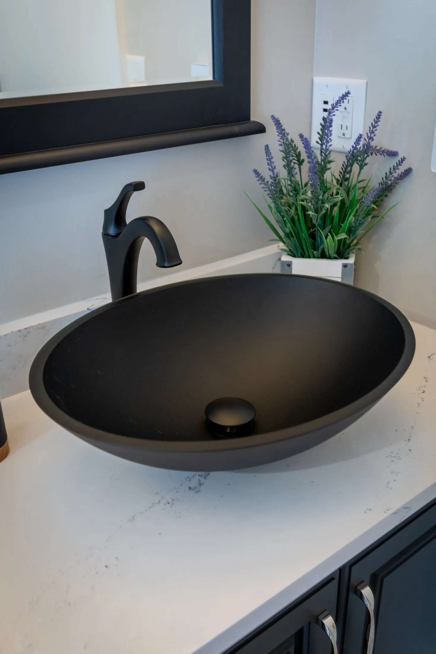 Eden Bath Matte Black Oval Glass Vessel Sink