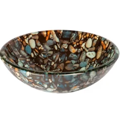 Eden Bath Natural Pebble Pattern Glass Vessel Sink
