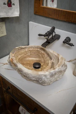Eden Bath Natural Stone Sink - Jurassic Onyx
