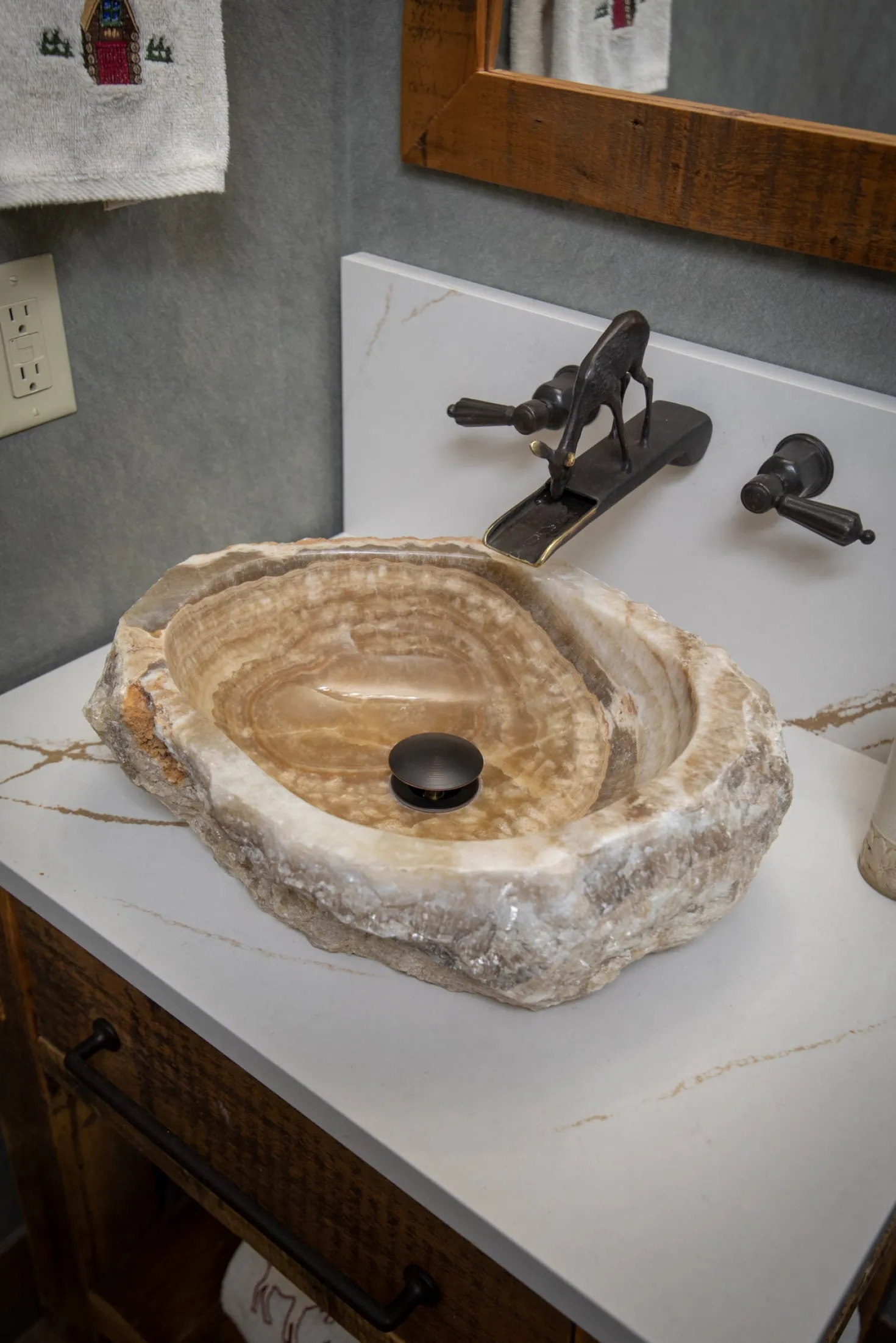 Eden Bath Natural Stone Sink - Jurassic Onyx