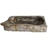 Eden Bath Natural Stone Trough Vessel Sink - Petrified Wood