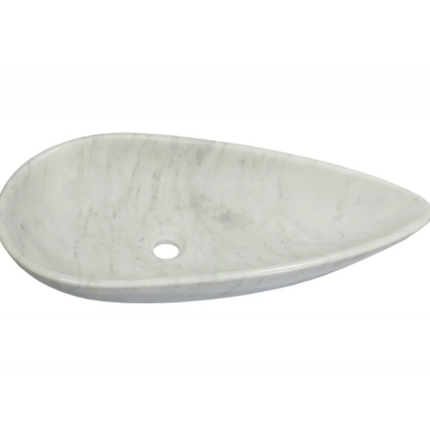 Eden Bath Pod Shaped Vessel Sink - Carrara White Marble