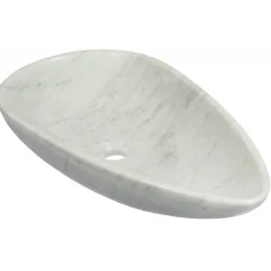 Eden Bath Pod Shaped Vessel Sink - Carrara White Marble