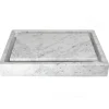 Eden Bath Rectangular Infinity Pool Sink - White Carrara Marble
