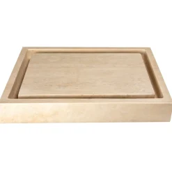 Eden Bath Rectangular Infinity Pool Sink - Honed Beige Travertine