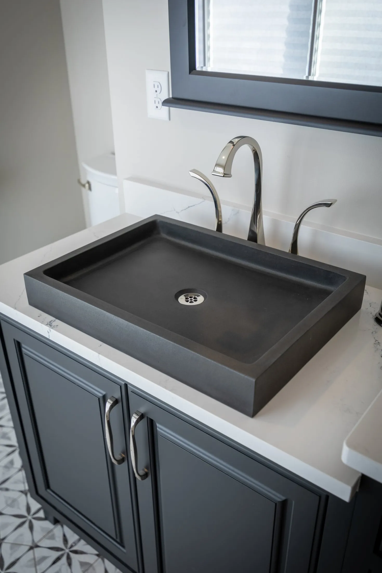 Eden Bath Rectangular Vessel Sink - Honed Lava Stone