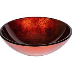 Eden Bath Red Copper Reflections Glass Vessel Sink