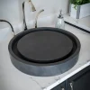 Eden Bath Round Infinity Pool Sink - Lava Stone