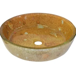 Eden Bath Seashells and Sand Glass Vessel Sink