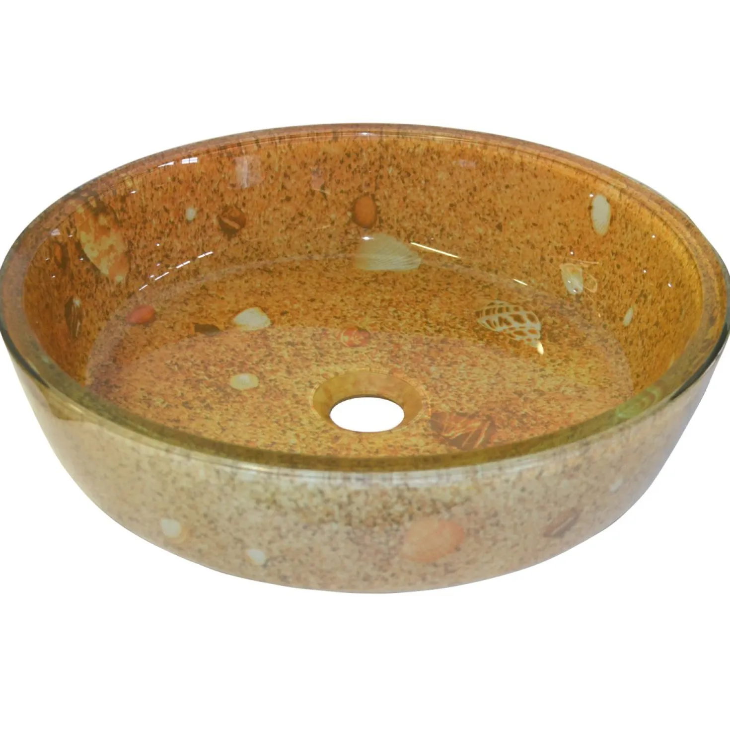 Eden Bath Seashells and Sand Glass Vessel Sink