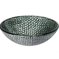 Eden Bath Silver Dots Glass Vessel Sink