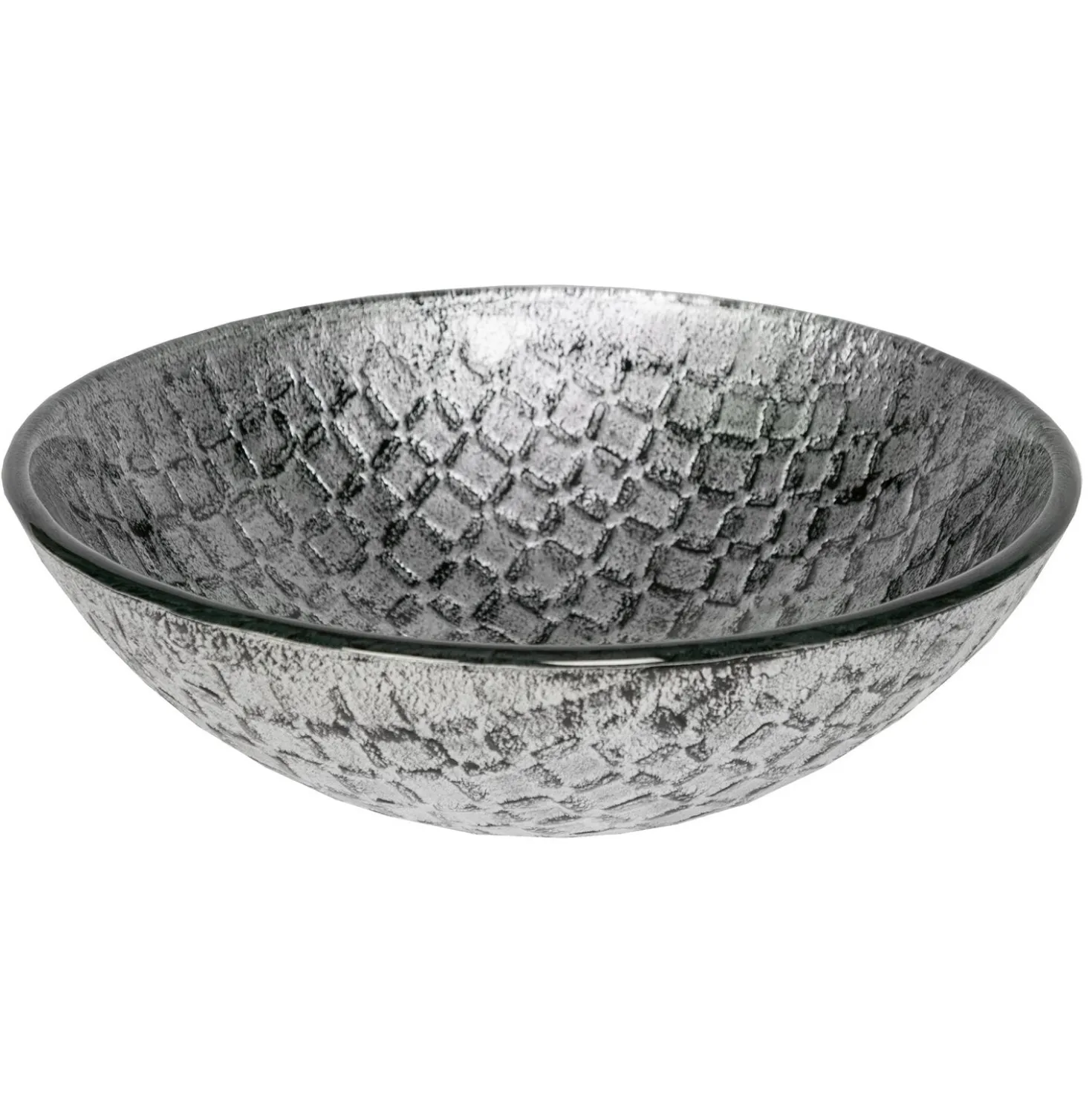 Eden Bath Silver Squares Glass Vessel Sink