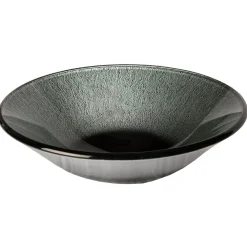 Eden Bath Silver Streams Black Glass Vessel Sink