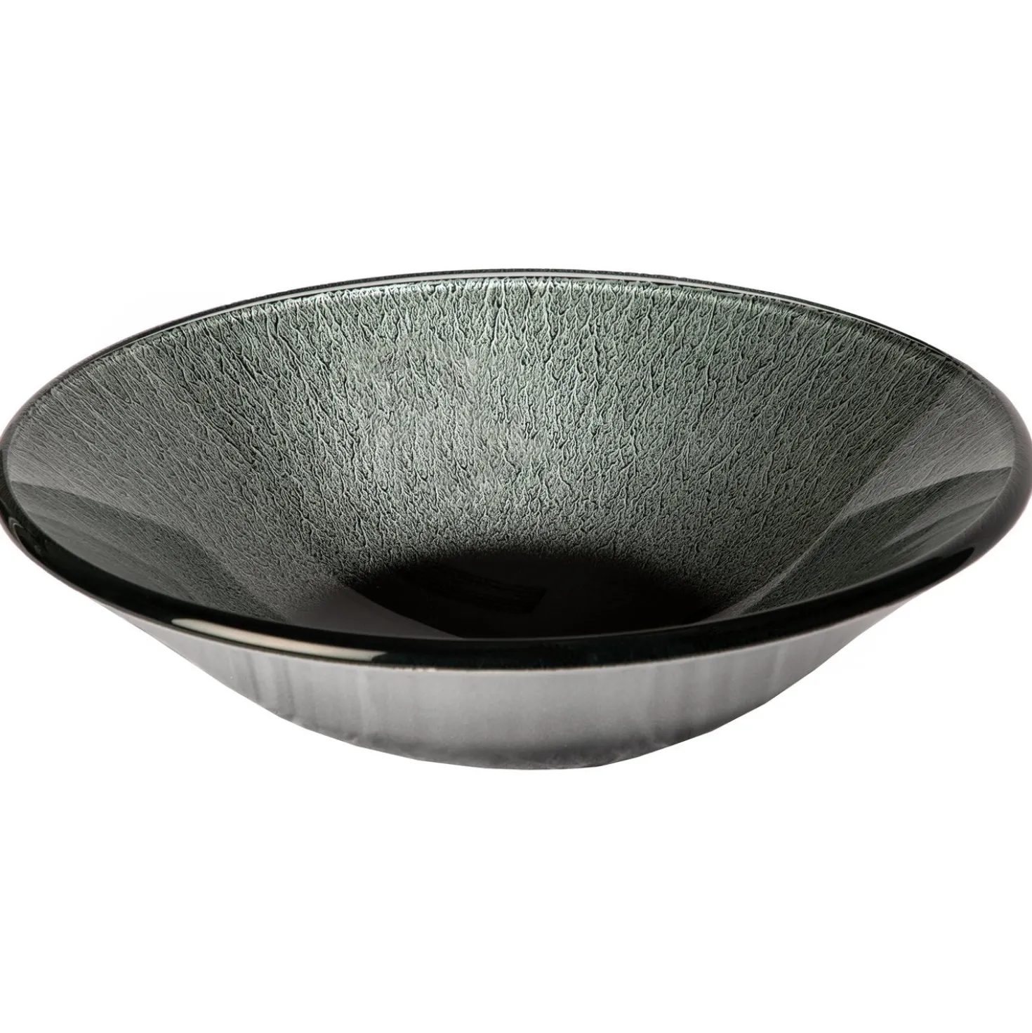 Eden Bath Silver Streams Black Glass Vessel Sink