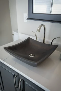 Eden Bath Square Deep Zen Sink - Lava Stone