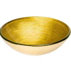 Eden Bath Venice Round Vessel Glass Sink in Khaki