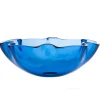 Eden Bath Wave Rim Blue Glass Vessel Sink