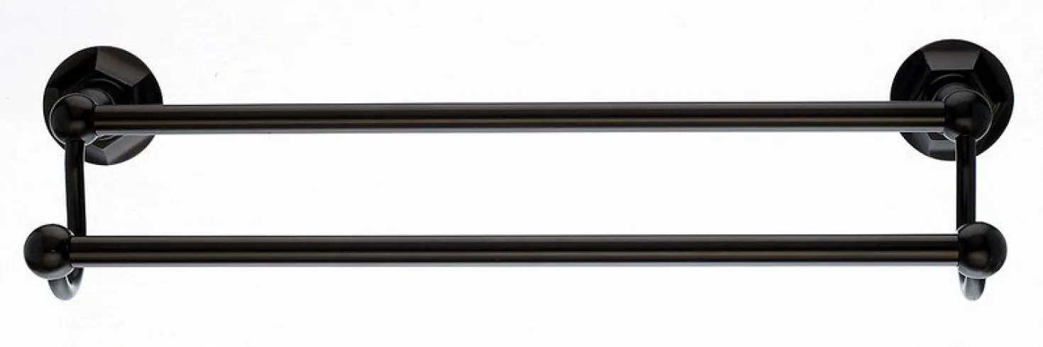 Ed7Orbb 18" Double Towel Bar With Hex Detail In Oil Rubbed Bronze