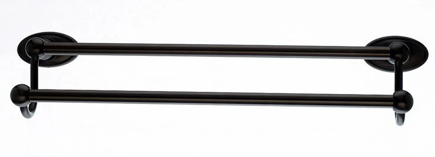 Ed7Orbc 18" Double Towel Bar With Oval Backplate In Oil Rubbed Bronze