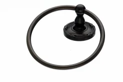 Ed5Orbe Towel Ring With Ribbon & Reed Detail In Oil Rubbed Bronze