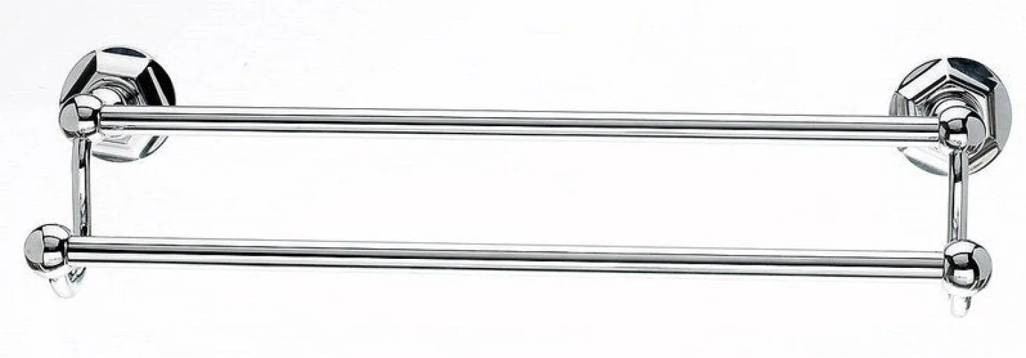 Ed7Pcb 18" Double Towel Bar With Hex Detail In Polished Chrome