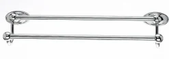 Ed7Pcc 18" Double Towel Bar With Oval Backplate In Polished Chrome