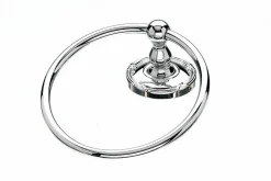 Ed5Pce Towel Ring With Ribbon & Reed Detail In Polished Chrome