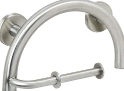 Half Moon Grab Bar with Toilet Paper Holder