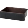 33" Hammered Copper Apron Front Single Basin Kitchen Sink in Glazed Black