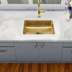 20" Hand-Hammered Brass Dual Mount Bar Sink
