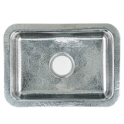 20" Hand-Hammered Stainless Steel Dual Mount Bar Sink