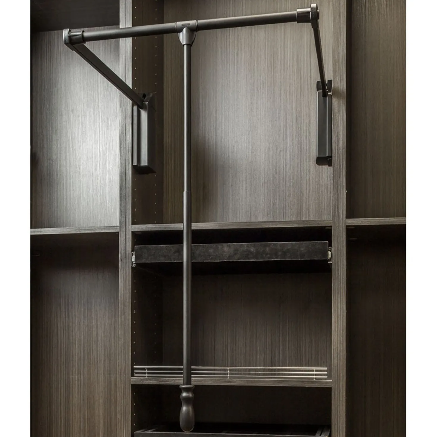 Hardware Resources Black Powder Coat Soft-close Expanding Wardrobe Lift