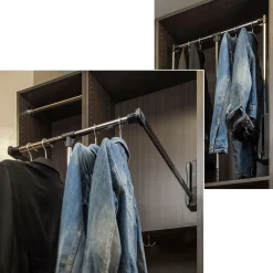 Hardware Resources Chrome and Black Expanding Wardrobe Lift