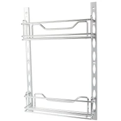 Hardware Resources 3" Deep Door Mounted Tray System Kit in Polished Chrome