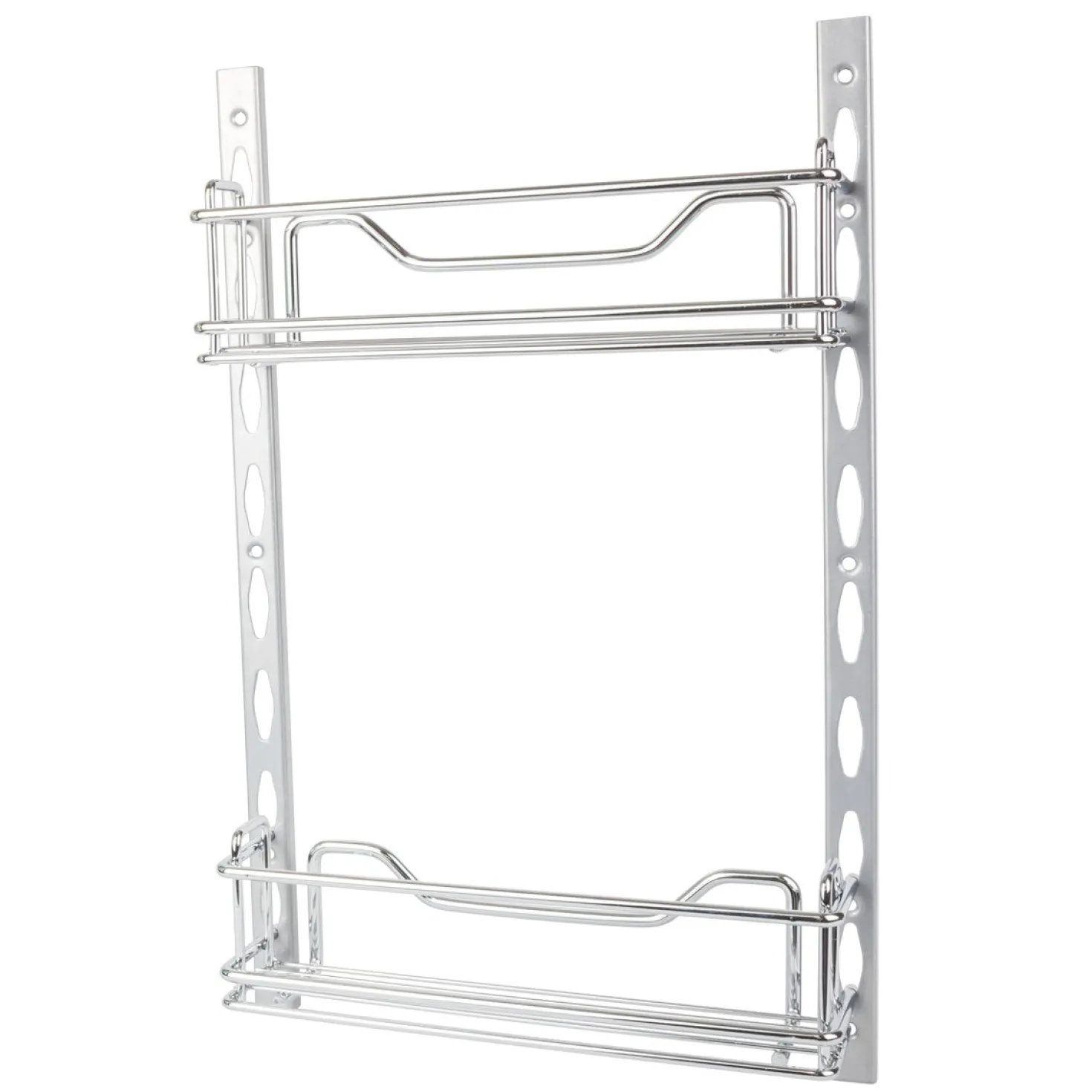 Hardware Resources 3" Deep Door Mounted Tray System Kit in Polished Chrome