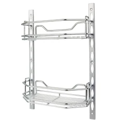 Hardware Resources 6" Deep Door Mounted Tray System Kit in Polished Chrome