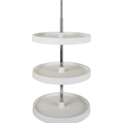 Hardware Resources 18" Diameter Round Plastic Lazy Susan Set with Twist and Lock Pole