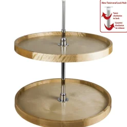 Hardware Resources 28" Diameter Round Wood Lazy Susan Set with Twist and Lock Pole