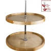 Hardware Resources 18" Diameter Round Wood Lazy Susan Set with Twist and Lock Pole