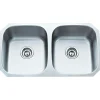 Hardware Resources 16 Gauge 50/50 Stainless Steel Undermount Sink with Equal Bowls