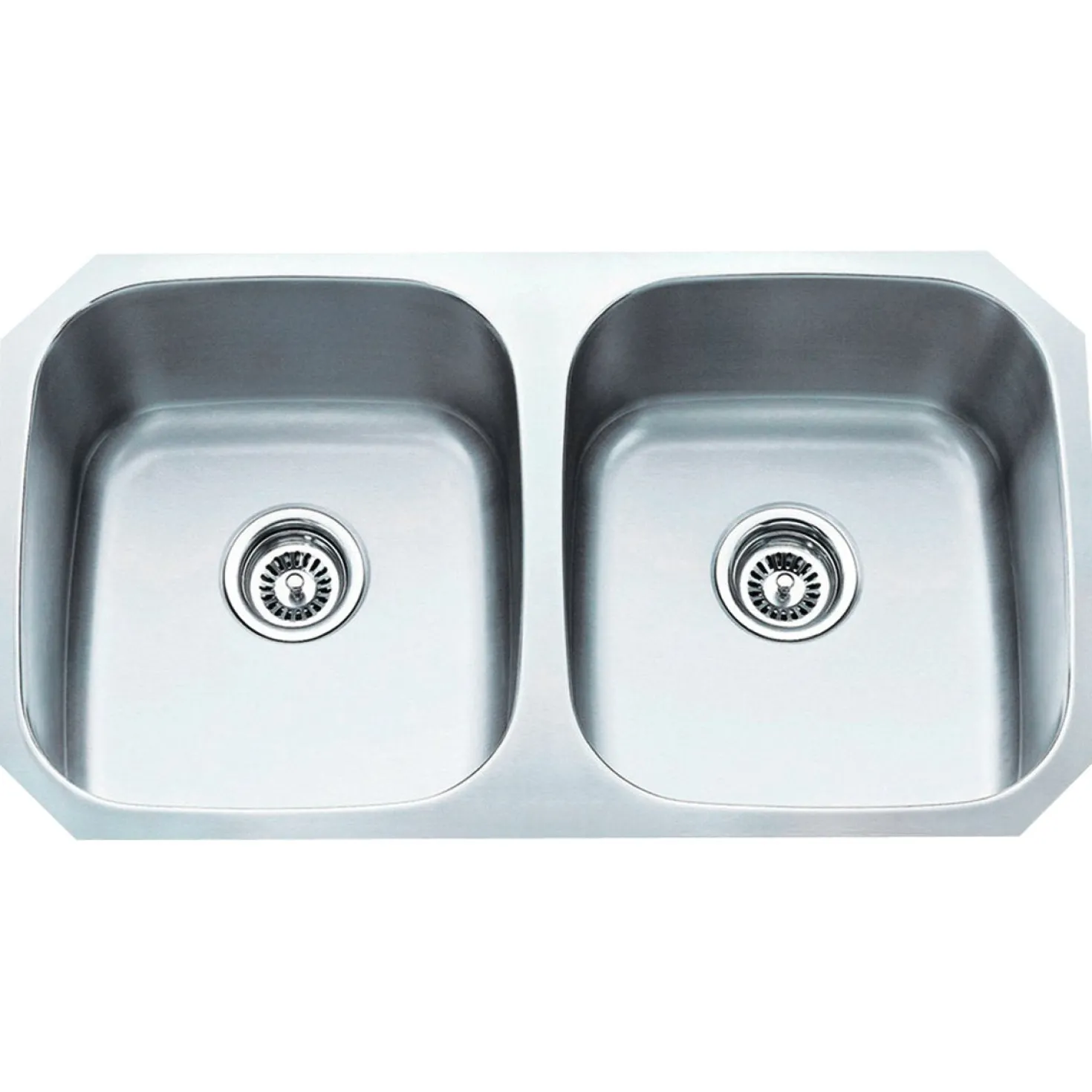 Hardware Resources 16 Gauge 50/50 Stainless Steel Undermount Sink with Equal Bowls
