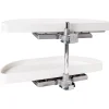 Hardware Resources Half-Moon Lazy Susan Set with White Plastic Trays